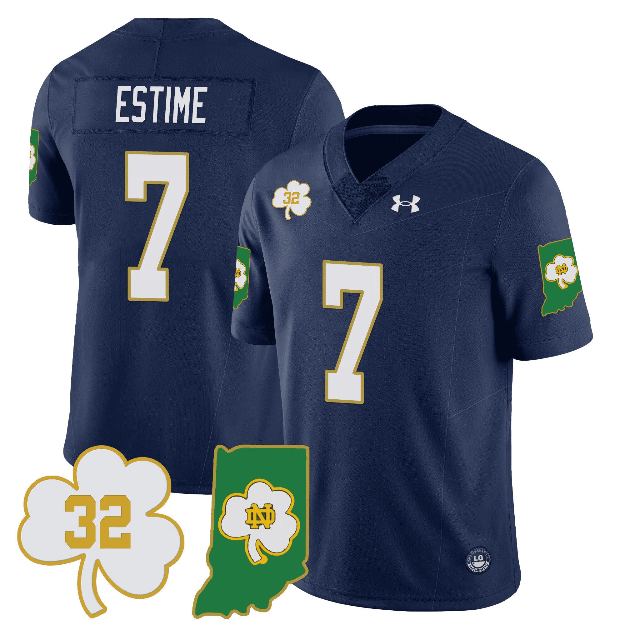 Men Notre Dame Fighting Irish #7 Estime Drak Blue 2024 Vapor Limited NCAA Jersey->indianapolis colts->NFL Jersey